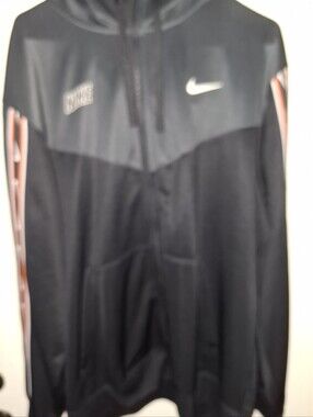 Nike Black Performance Zip Hoodie with Orange Stripe Accents Nike VTG Y2K Black